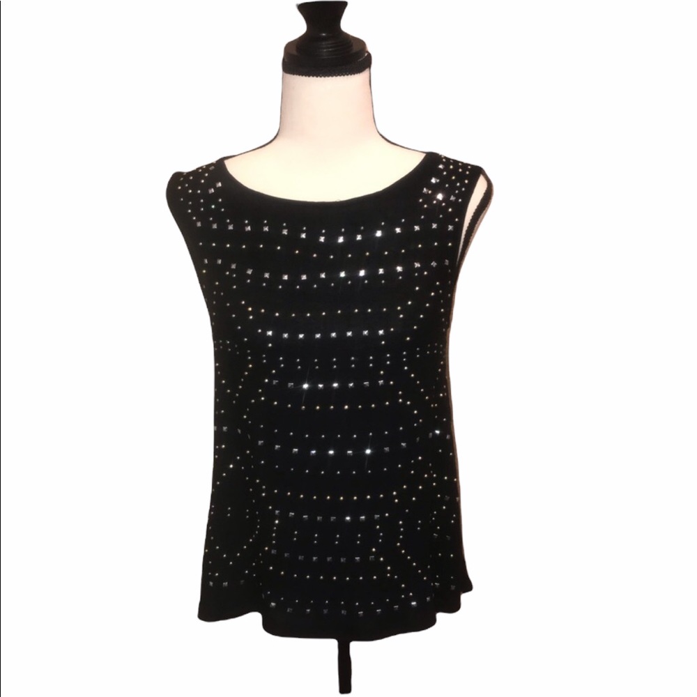 Jack by BB Dakota  Black studded Tank Top Open Back size  XS